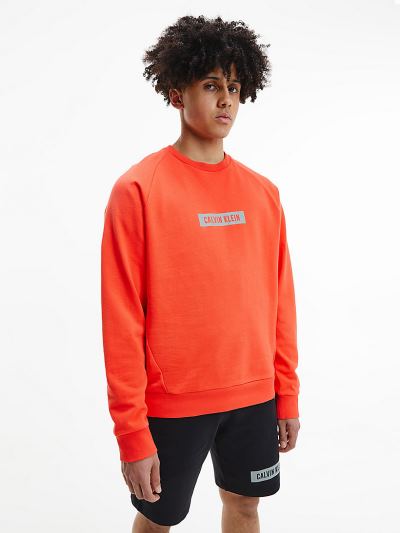 Calvin Klein Ruhák HU204854 | Calvin Klein Cotton Terry Férfi Pulóver Rózsaszín